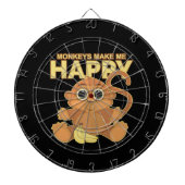 apen maken me gelukkig dartbord (Voorkant)