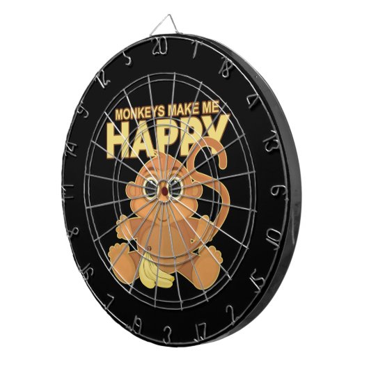 apen maken me gelukkig dartbord (Voorkant Rechts)