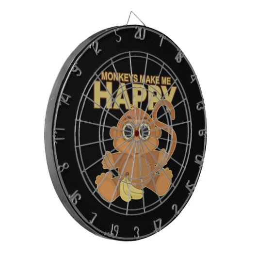 apen maken me gelukkig dartbord (Voorkant Links)