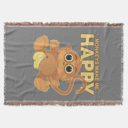 apen maken me gelukkig deken (Voorkant)