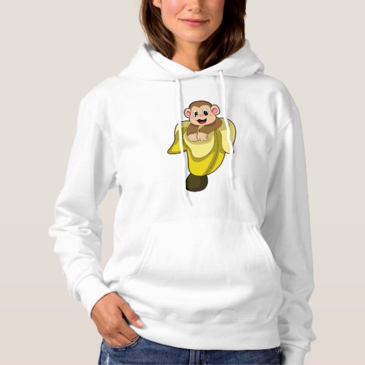 Apen met bananenschil hoodie (Voorkant)