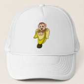 Apen met bananenschil trucker pet (Voorkant)