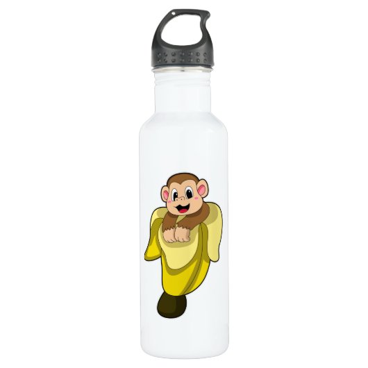 Apen met bananenschil waterfles  (Voorkant)
