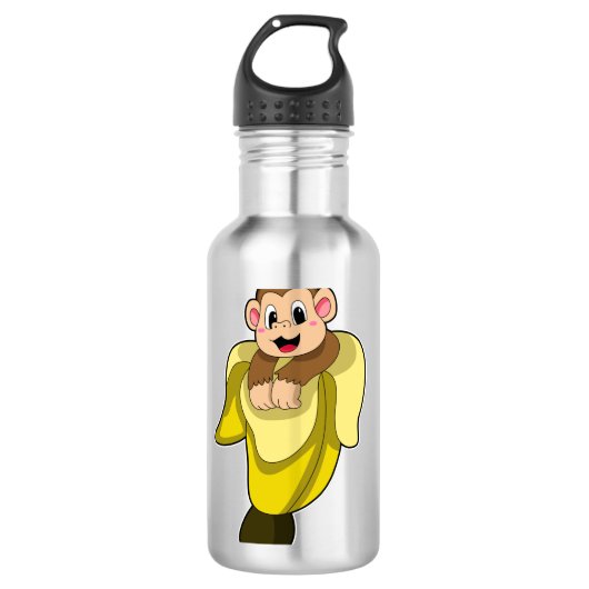 Apen met bananenschil waterfles  (Voorkant)