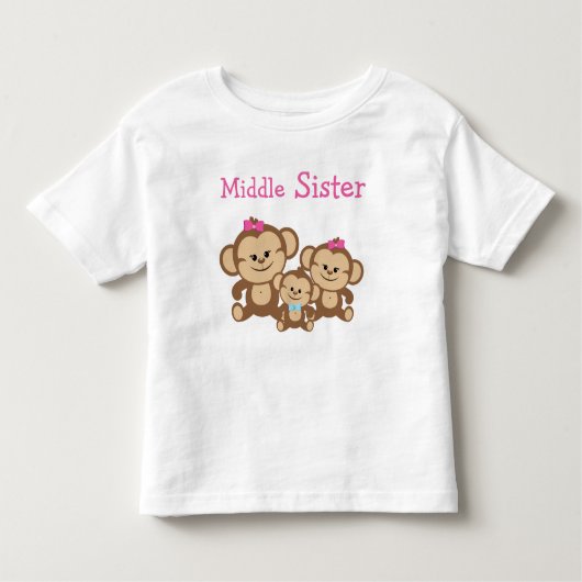 Apen Middenzuster Kinder Shirts (Voorkant)