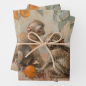 Apen - olieverfschilderij stijl wrapping geschenk  inpakpapier vel (In situ)