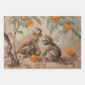 Apen - olieverfschilderij stijl wrapping geschenk  inpakpapier vel (Voorkant)