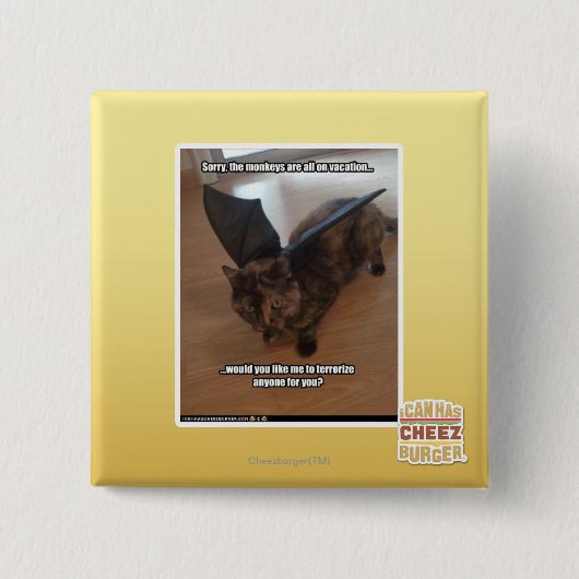 Apen op vakantie vierkante button 5,1 cm (Voorkant)