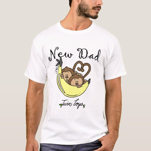 apen Papa van Twin Boys Tshirts en cadeautjes (Voorkant)
