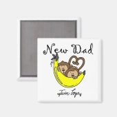 apen Papa van Twin Boys Tshirts en cadeautjes Magneet (Voorkant / Achterkant)
