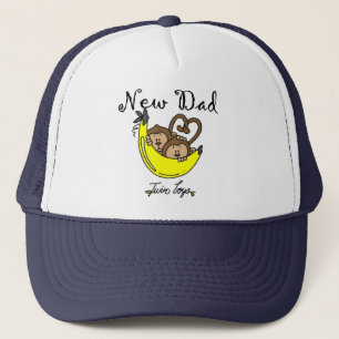 apen Papa van Twin Boys Tshirts en cadeautjes Trucker Pet