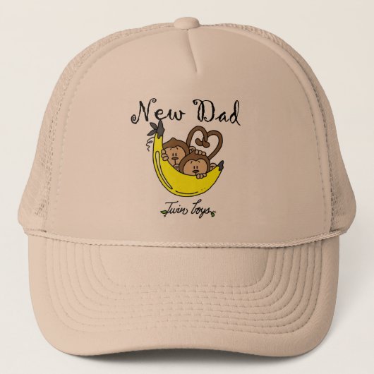 apen Papa van Twin Boys Tshirts en cadeautjes Trucker Pet (Voorkant)