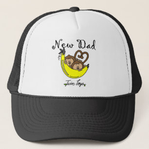 apen Papa van Twin Boys Tshirts en cadeautjes Trucker Pet
