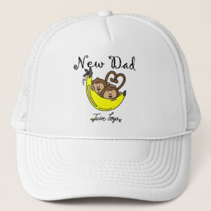 apen Papa van Twin Boys Tshirts en cadeautjes Trucker Pet