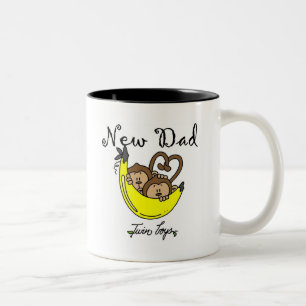 apen Papa van Twin Boys Tshirts en cadeautjes Tweekleurige Koffiemok