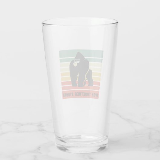 Apen samen sterk bierglas glas (Achterkant)