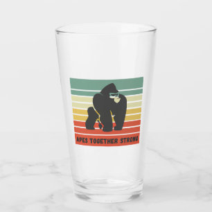 Apen samen sterk bierglas glas
