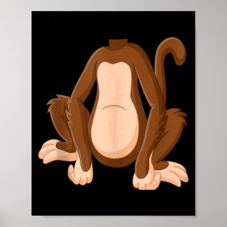 Apen shirt kinderen mannen vrouwen aap kostuum poster