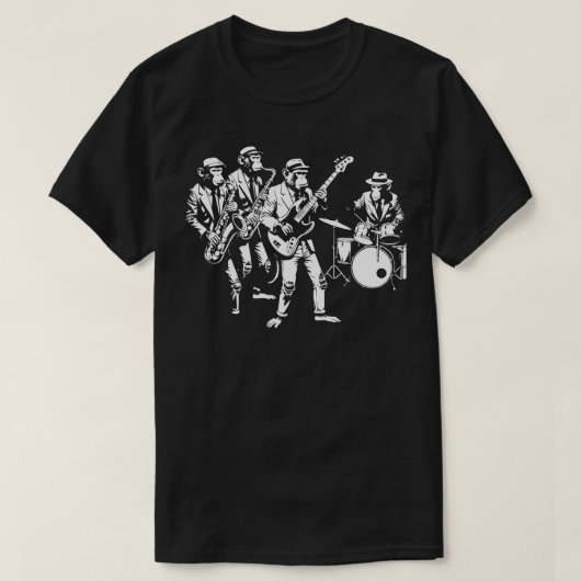 Apen spelen jazz t-shirt (Design voorkant)