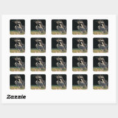 apen spelen vierkante sticker (Vel)