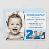 Apen springen op het bed verjaardagsuitnodiging kaart (Voorkant / Achterkant)