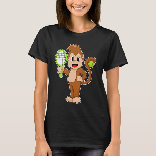 Apen Tennis racket T-shirt (Voorkant)