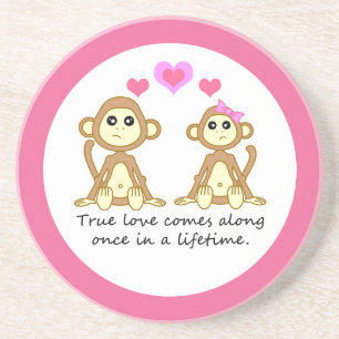 apen True Love Zandsteen Onderzetter