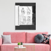 apen uit het Album van de Vallardi Canvas Afdruk (Insitu (Woonkamer))
