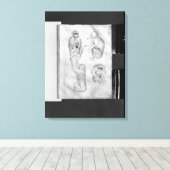 apen uit het Album van de Vallardi Canvas Afdruk (Insitu (Houten vloer))