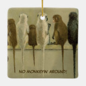 Apen Zakelijke Verjaardag Van Groep Gepersonalisee Keramisch Ornament (Achterkant)