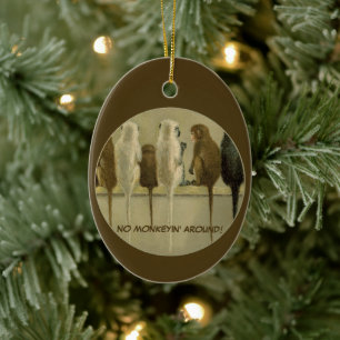 Apen Zakelijke Verjaardag Van Groep Gepersonalisee Keramisch Ornament