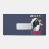 Apen zien code doen Webontwikkelaar humor Bureaumat (Keyboard & Muis)