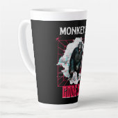 Apen zien code doen Webontwikkelaar humor Latte Mok (Linkerhoek)