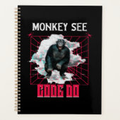 Apen zien code doen Webontwikkelaar humor Planner (Voorkant)
