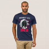 Apen zien code doen Webontwikkelaar humor T-shirt (Voorkant volledig)
