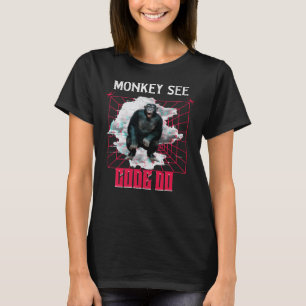Apen zien code doen Webontwikkelaar humor T-shirt