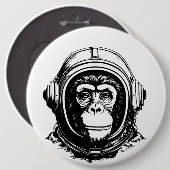 Apenastronaut Ronde Button 6,0 Cm (Voorkant /achterkant)