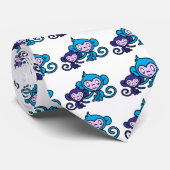 apenblauw stropdas (Opgerold)