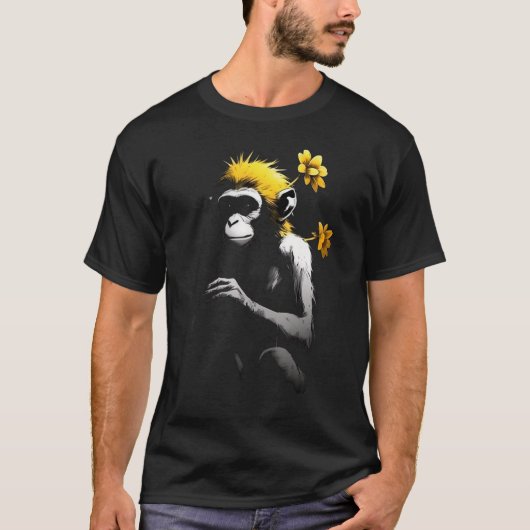 Apenbloem Primat Dier Chimpansee Zoo Monkey T-shirt (Voorkant)