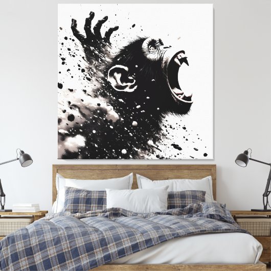 apenexplosie canvas afdruk (Insitu (Slaapkamer))