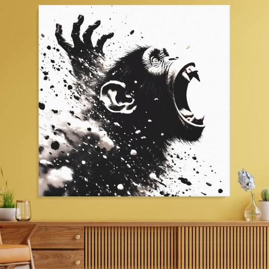 apenexplosie canvas afdruk (Insitu (Woonkamer))