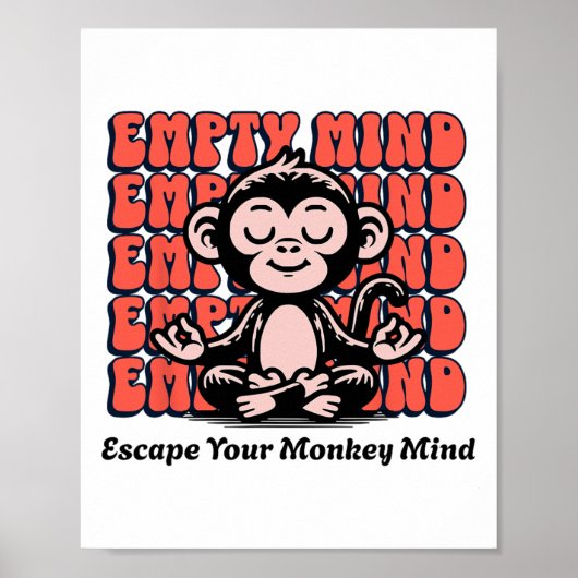 Apengeest, Mediterende Chimpansee, Beginners Yoga  Poster (Voorkant)