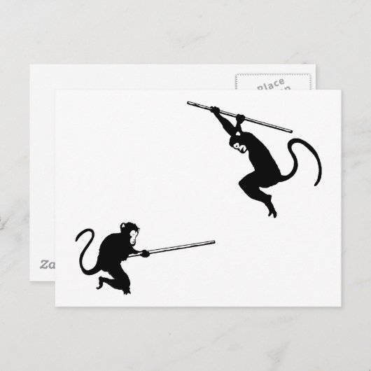 apengevecht briefkaart (Voorkant / Achterkant)