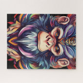 Apengezicht met juwelen manen legpuzzel (Horizontaal)