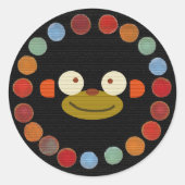 Apengezicht! Ronde Sticker (Voorkant)