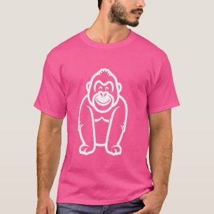 Apengorilla Leuke dieren minimalistische eenvoudig T-shirt