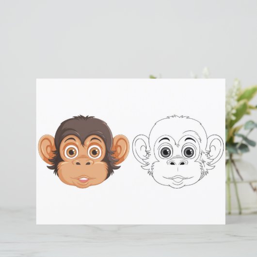 Apenhoofdkleurplaat (Staand voorkant)