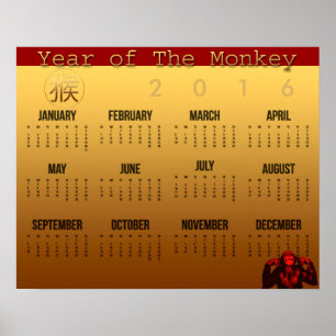 Apenjaar 2016 kalenderposter poster