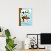 Apenjongen en -meisje MUURKUNSTDRUK 40x50cm Poster (Thuiskantoor)