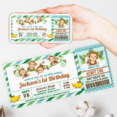 Apenjongen Jungle Ticket Pas Verjaardagsfeestje Kaart